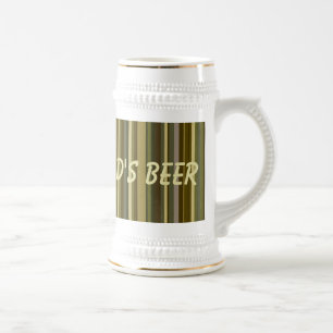 Dad's Beer Brown Striped Stein Mug