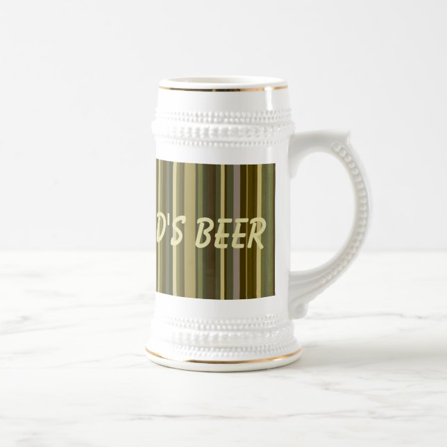 Dad's Beer Brown Striped Stein Mug (Right)