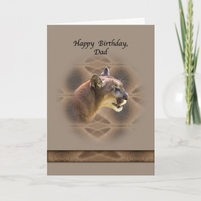 Dad's Birthday Card with Cougar (Front)