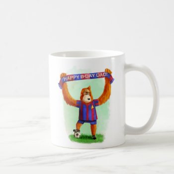 Dad's Birthday Football Orangutan Coffee Mug by partymonster at Zazzle
