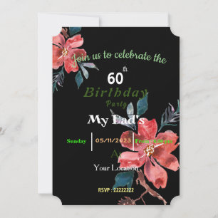 Dad's birthday invitation