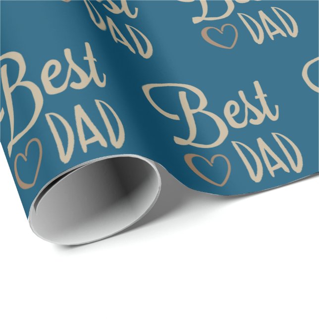 Dad's Birthday on Blue Wrapping Paper (Roll Corner)