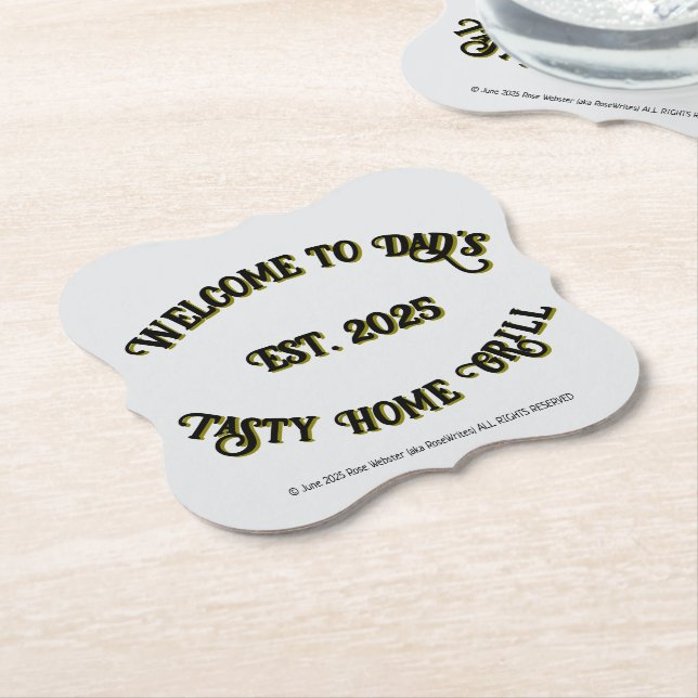 Dad's by RoseWrites Paper Coaster (Angled)