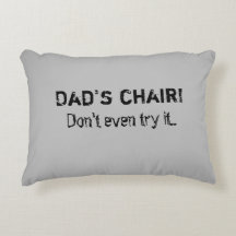 Dad's Chair Spot Holder Grey Throw Pillow