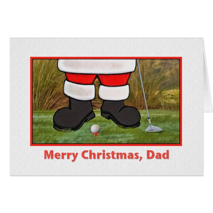Dad's Christmas Card with Golfing Santa