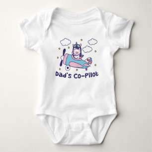 Dad's Co-Pilot - Unicorn Airplane Baby Bodysuit
