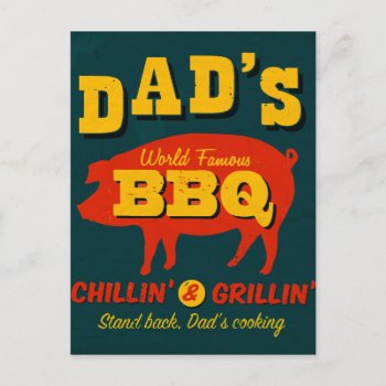 Dad's Cooking Postcard by CaptainScratch at Zazzle