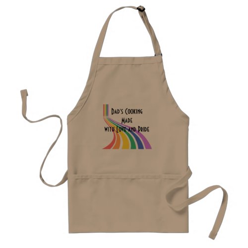 Dads Cooking Rainbow Pride Adult Apron