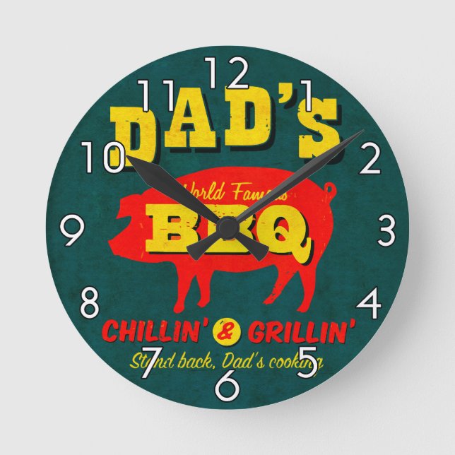 Dad's Cooking Round Clock (Front)