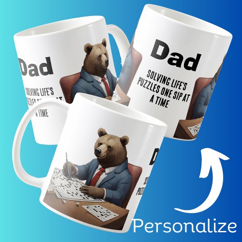 Dads crossword puzzle Bear in a suit Coffee Mug