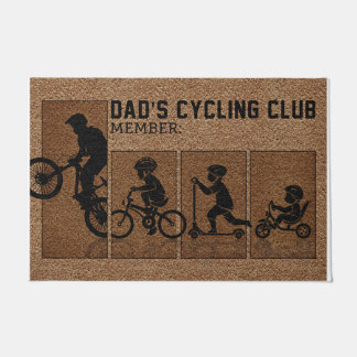 Dad's Cycling Club Member Mat, Gift For Family Doormat