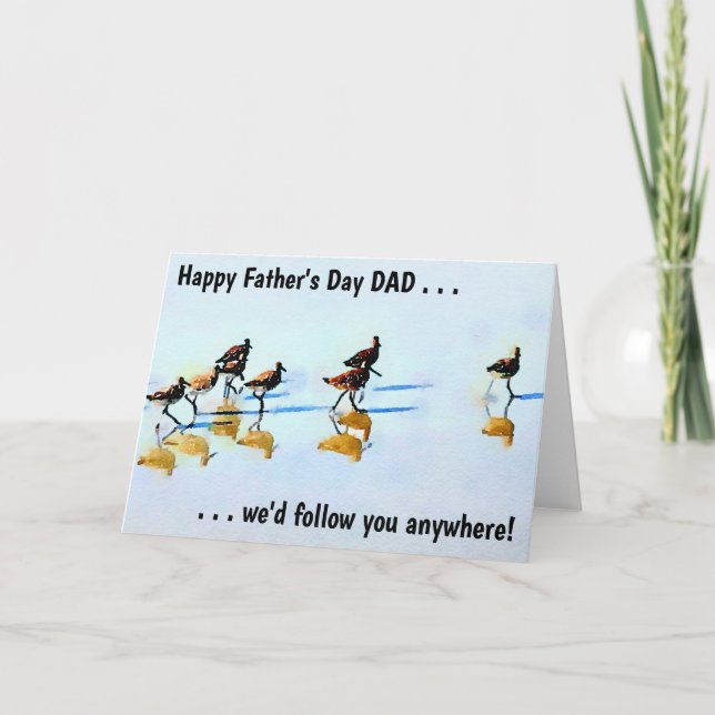 Dad's Day-Running Sandpipers Father's Day Card (Front)