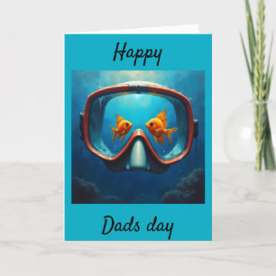 Dads day snorkeling mask comical made you laugh thank you card
