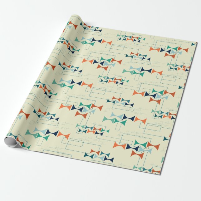 Dad's Den Lampshade (blue) Wrapping Paper (Unrolled)