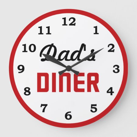 Dad's Diner Large Clock