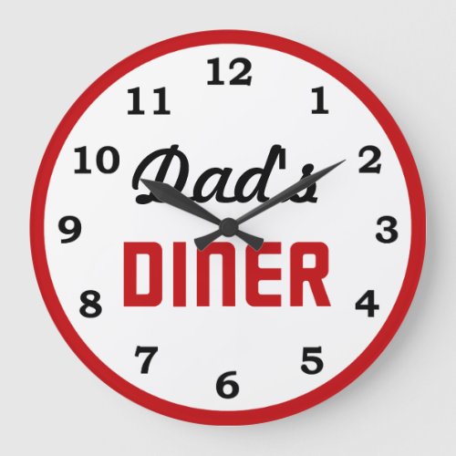 Dads Diner Large Clock