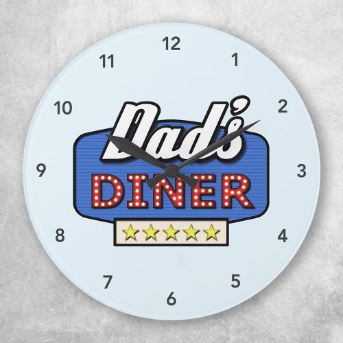 Dads Diner Logo _ A Gift for Dad Round Clock