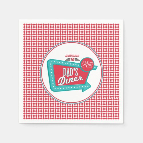 Dads Diner Napkins _ Retro Fathers Day