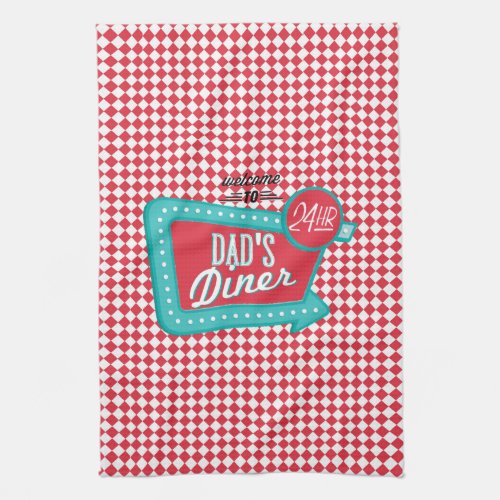 Dads Diner Towel _ Retro Fathers Day