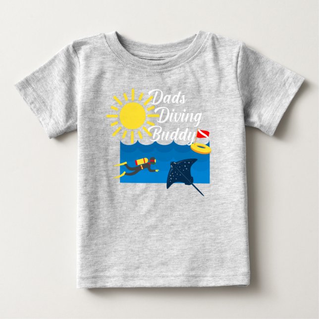 Dads Diving Buddy Design - Baby Fine Jersey T-Shir Baby T-Shirt (Front)