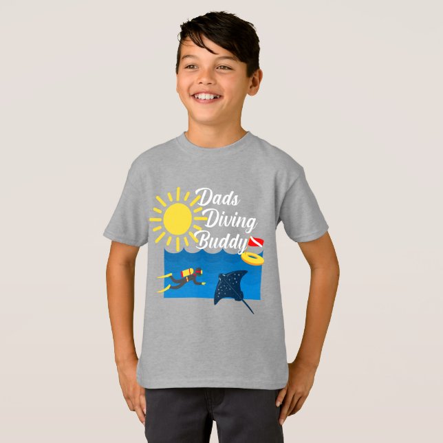 Dads Diving Buddy Design - Kids' Basic T-Shirt (Front Full)