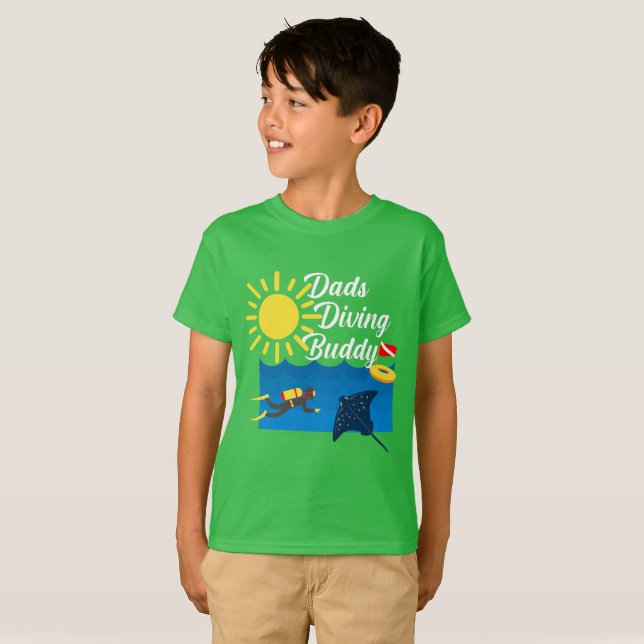 Dads Diving Buddy Design - Kids' Basic T-Shirt (Front Full)