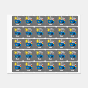 Dads Diving Buddy Design - Small Square Clothing L Labels
