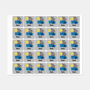 Dads Diving Buddy Design - Small Square Clothing L Labels