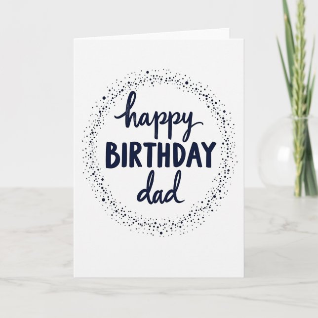 Dads Dot Border Birthday Card (Front)