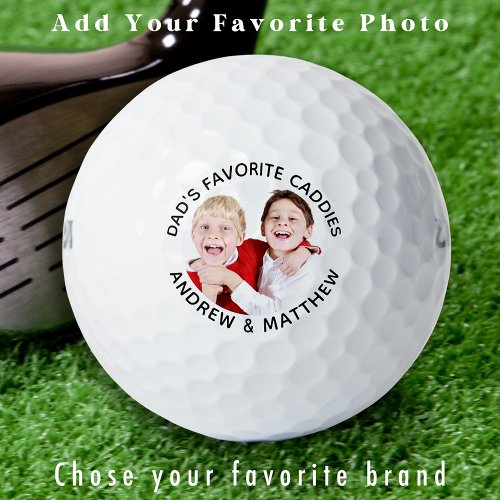 DADs FAVORITE CADDIES Custom Cool Modern Photo Golf Balls