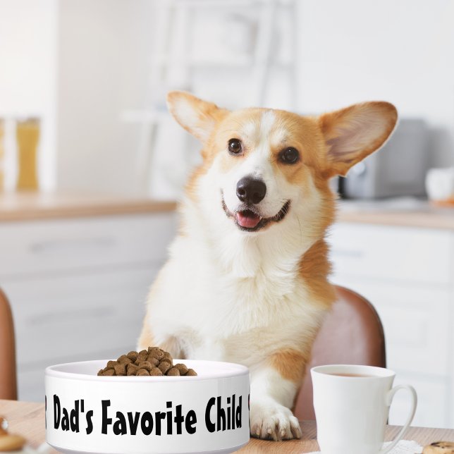Dad's Favorite Child, funny pet dog food ceramic Bowl (Creator Uploaded)