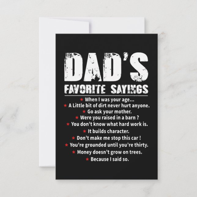 Dad's favorite sayings card (Front)
