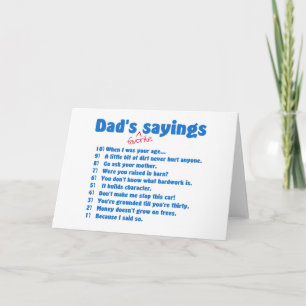 Dads favorite sayings cards