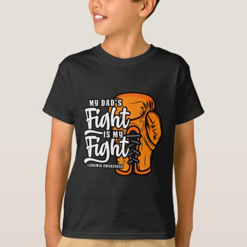 Dads Fight Is My Fight Boxing Boxer Leukemia Awa T_Shirt