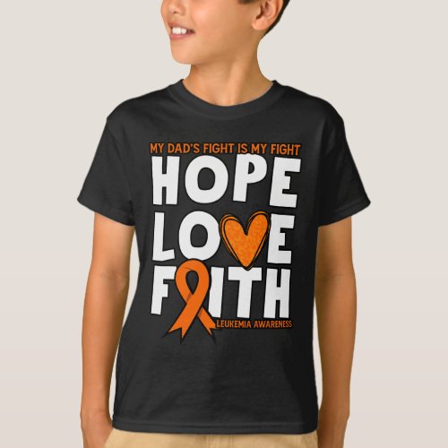 Dads Fight Is My Fight Orange Leukemia Awareness T_Shirt