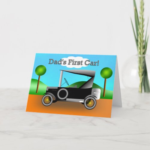 Dads First Car Fathers Day Card