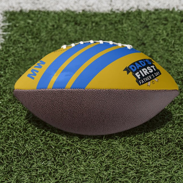 Dad's First Father's Day Football (Hup! Perfect gift for the dad on his first father's day. Add his initials!)