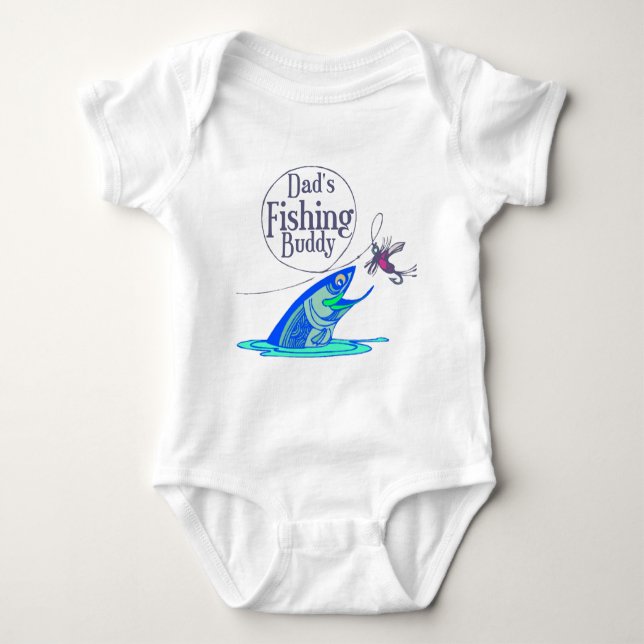 Dad's Fishing Buddy Baby Bodysuit (Front)