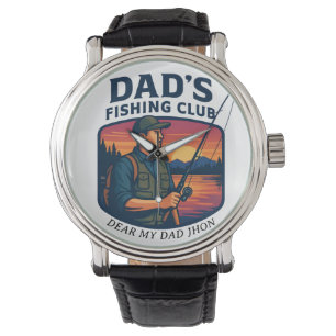 Dad's Fishing Club Retro Sunset Father's Day Watch