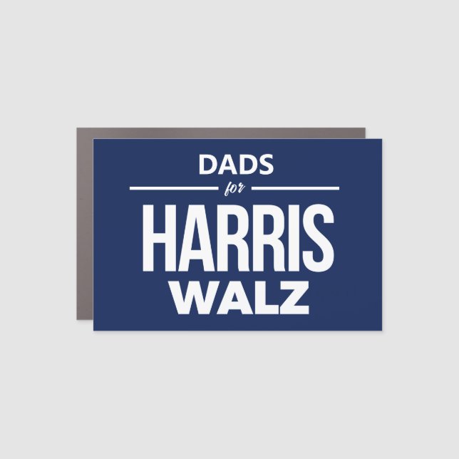 Dads for Harris Walz Car Magnet (Front)