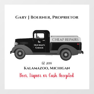 Dad's Funny Garage Truck Floor Decal Sticker