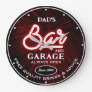 Dad's Garage Bar Any Name Always Open Slogan Red Large Clock
