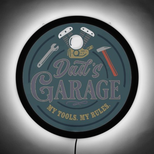 Dads Garage Mechanic Vintage  LED Sign