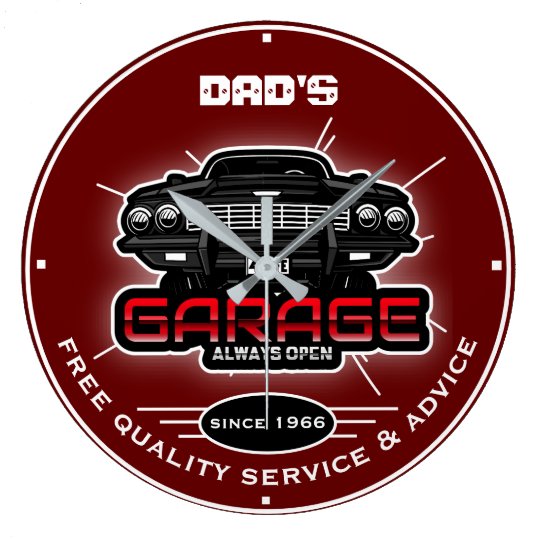 Download Dad S Garage 10 75 Round Acrylic Wall Clock Clocks Home Decor Advancedrealty Com