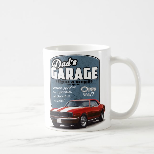 Dad's Garage Red 1968 Camaro Coffee Mug (Right)