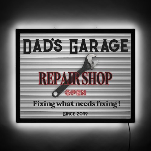 Dads Garage Repair Shop LED Sign