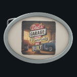 Dad's Garage Retro Vintage Automotive Sign Belt Buckle<br><div class="desc">This nostalgic Dad’s Garage design brings the charm of classic Americana to life with a bold retro sign and warm vintage lighting. The distressed edges and classic car illustration transport you to a time when garages were more than just workspaces—they were places where stories were shared and memories were built....</div>