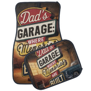 Dad's Garage Retro Vintage Automotive Sign Car Floor Mat