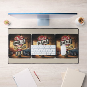 Dad's Garage Retro Vintage Automotive Sign Desk Mat