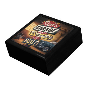 Dad's Garage Retro Vintage Automotive Sign Gift Box